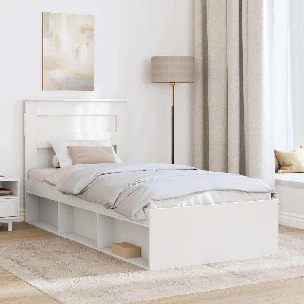 Struttura del letto Bianco 100 x 200 cm Pino massello