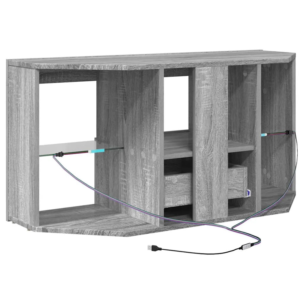 Mobile TV LED Angolare Grigio Sonoma 100 x 40 x 50 cm 889801