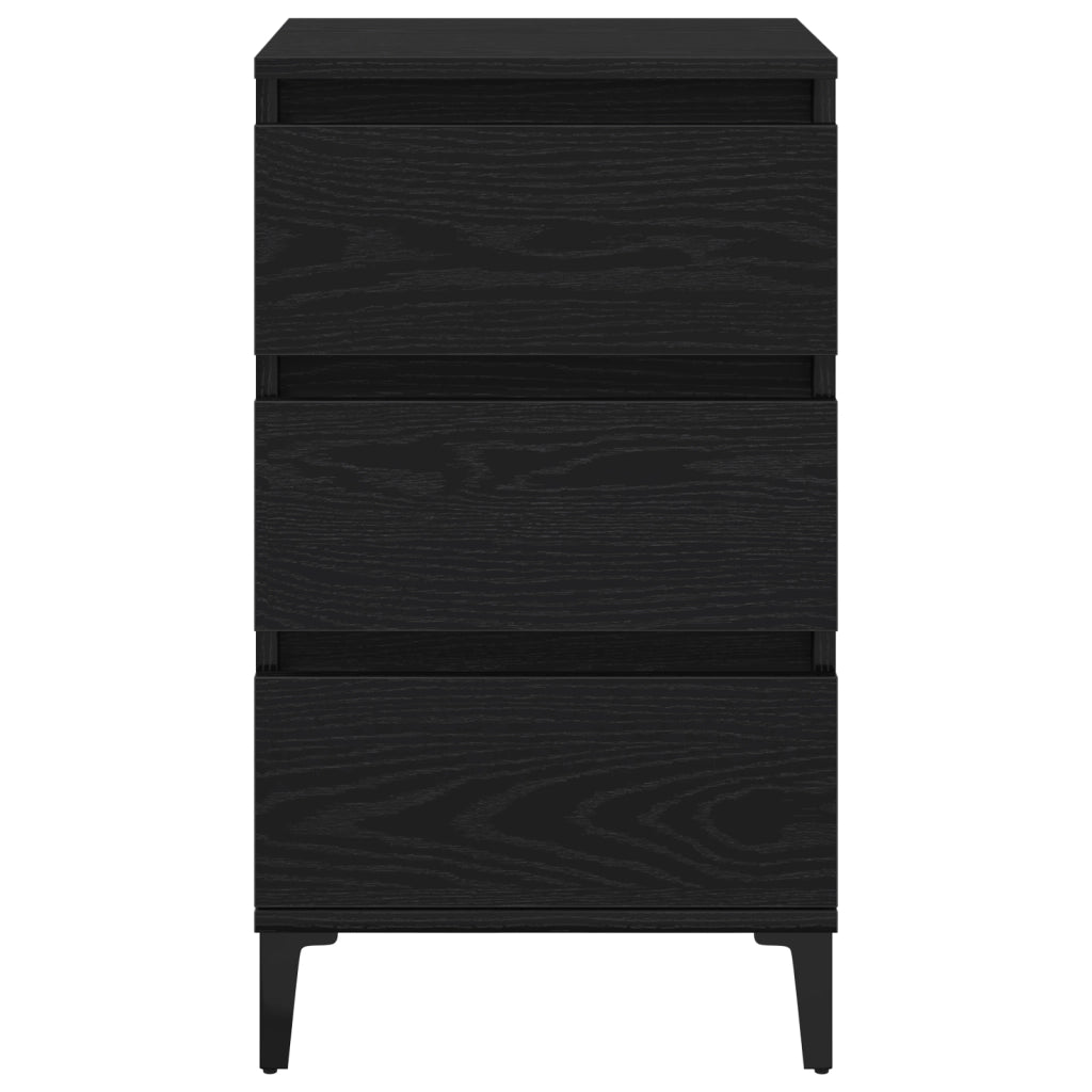 Comodino  Nero Rovere 40x35x70 cm Legno ingegnerizzato