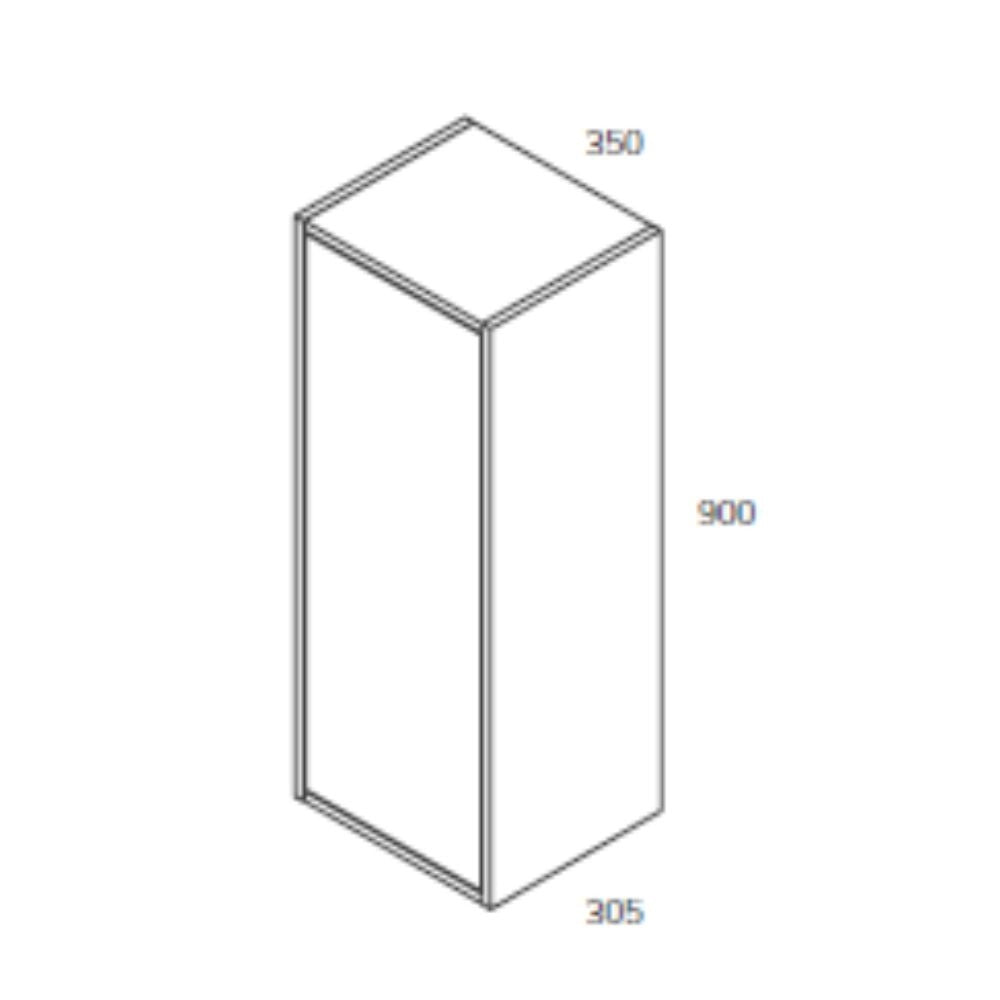 Colonna pensile bagno colore bianco Push 35x30.5x90H