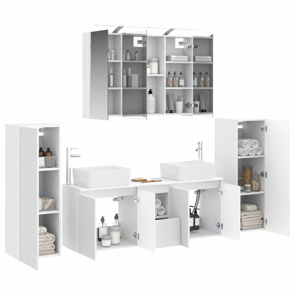 Set di mobili per il bagno 6 pcs Bianco 3407159