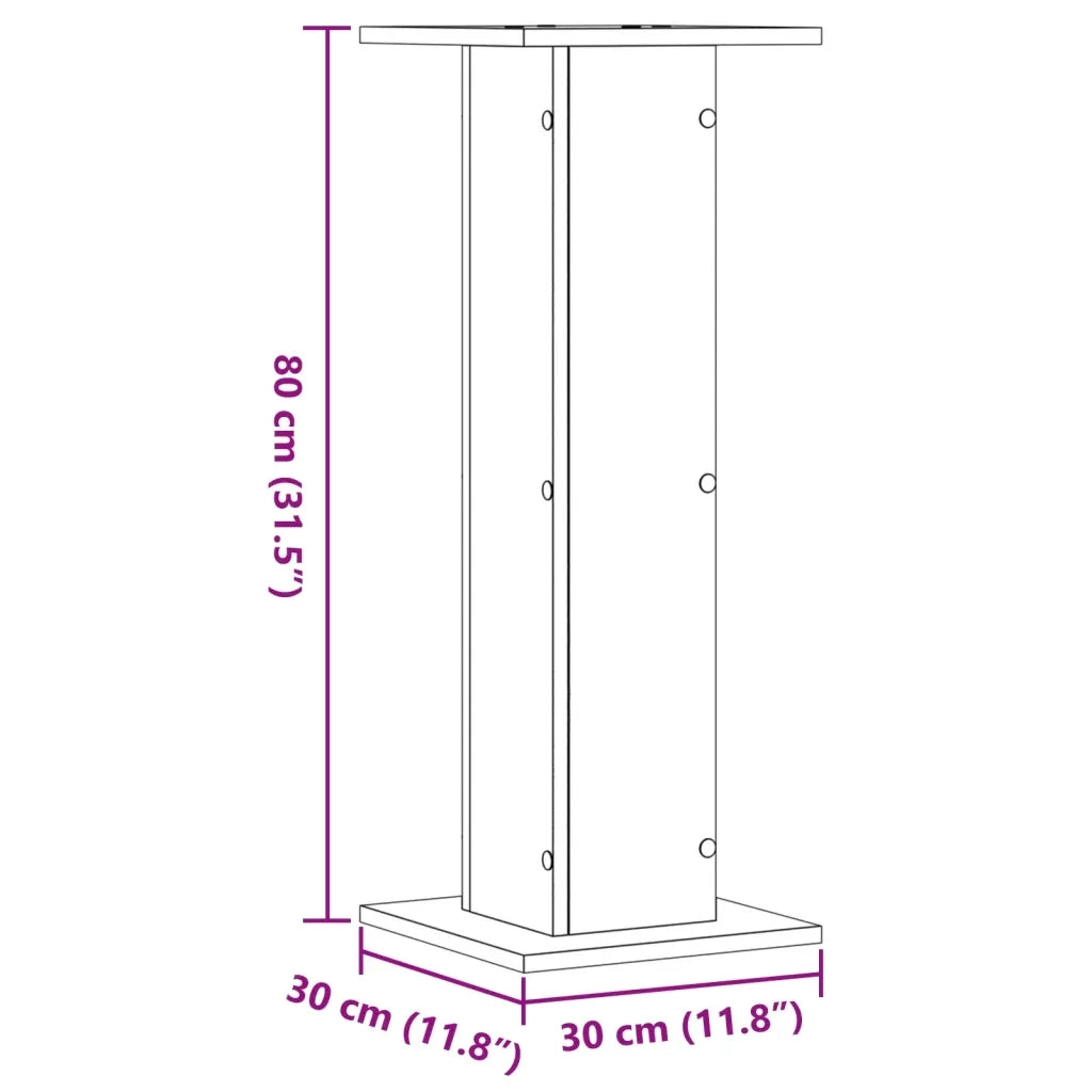 Supporti Altoparlanti 2 pz Rovere 30x30x80 cm Legno Multistrato CFW1080669