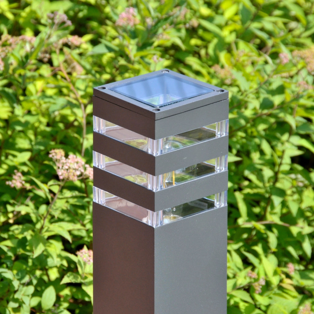 Lampada esterno a paletto grafite 74cm E27 Polux Teksas