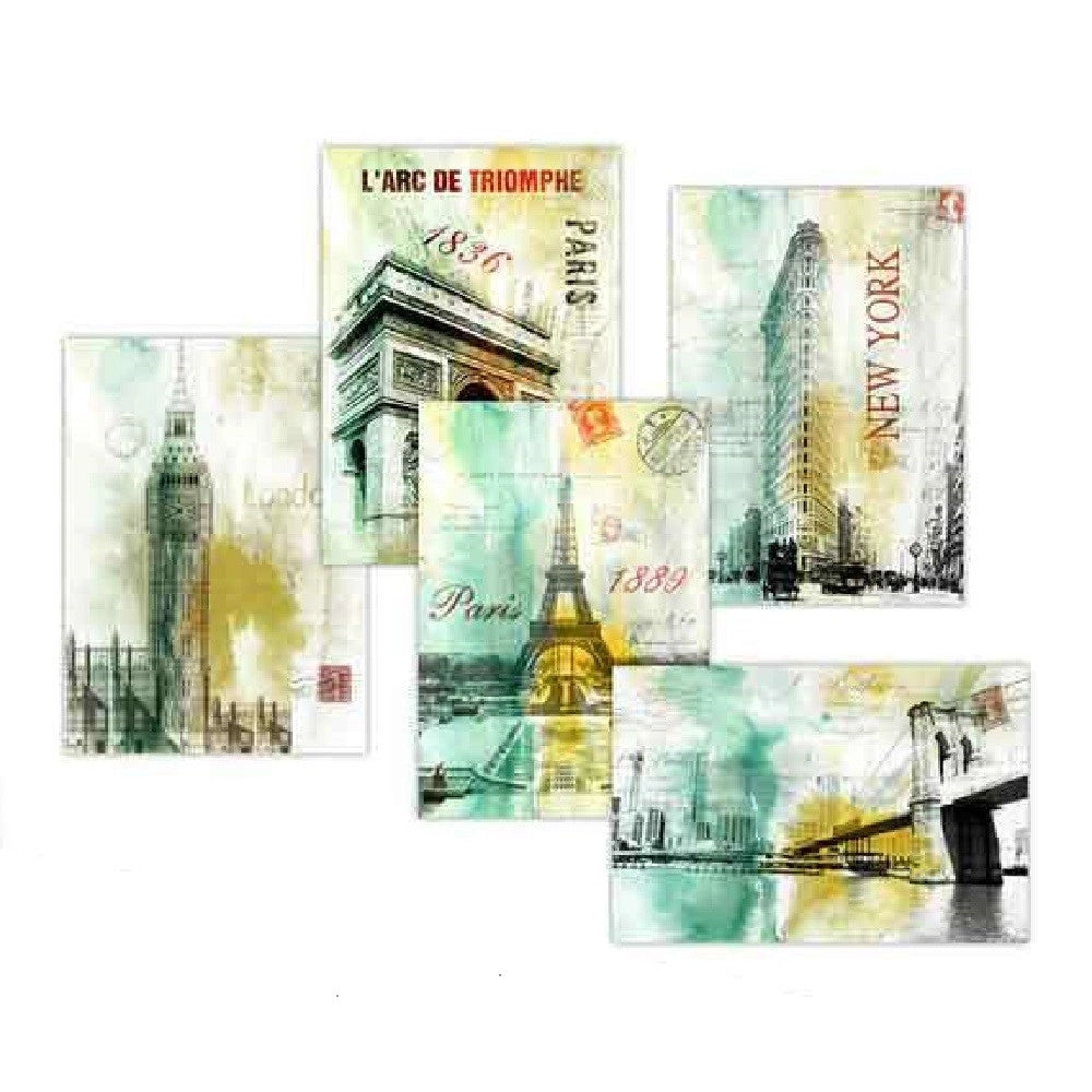 Trade Shop - Quadro Quadretto Decorativo 50x70x2,5cm Tela Su Legno Deluxe Decori Ass. 748899 -