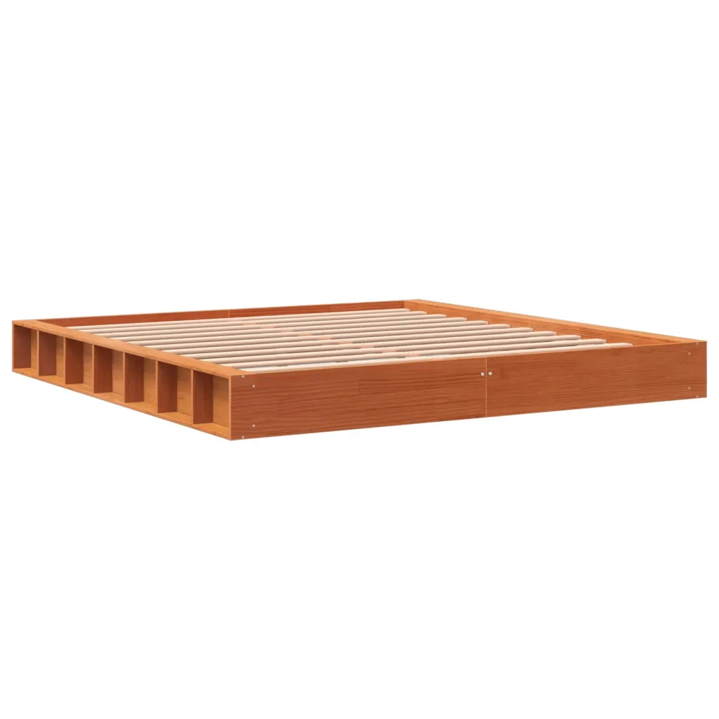 Letto matrimoniale | Letto per adulti | Giroletto senza Materasso Marrone Cera 180x200 cm Legno di Pino