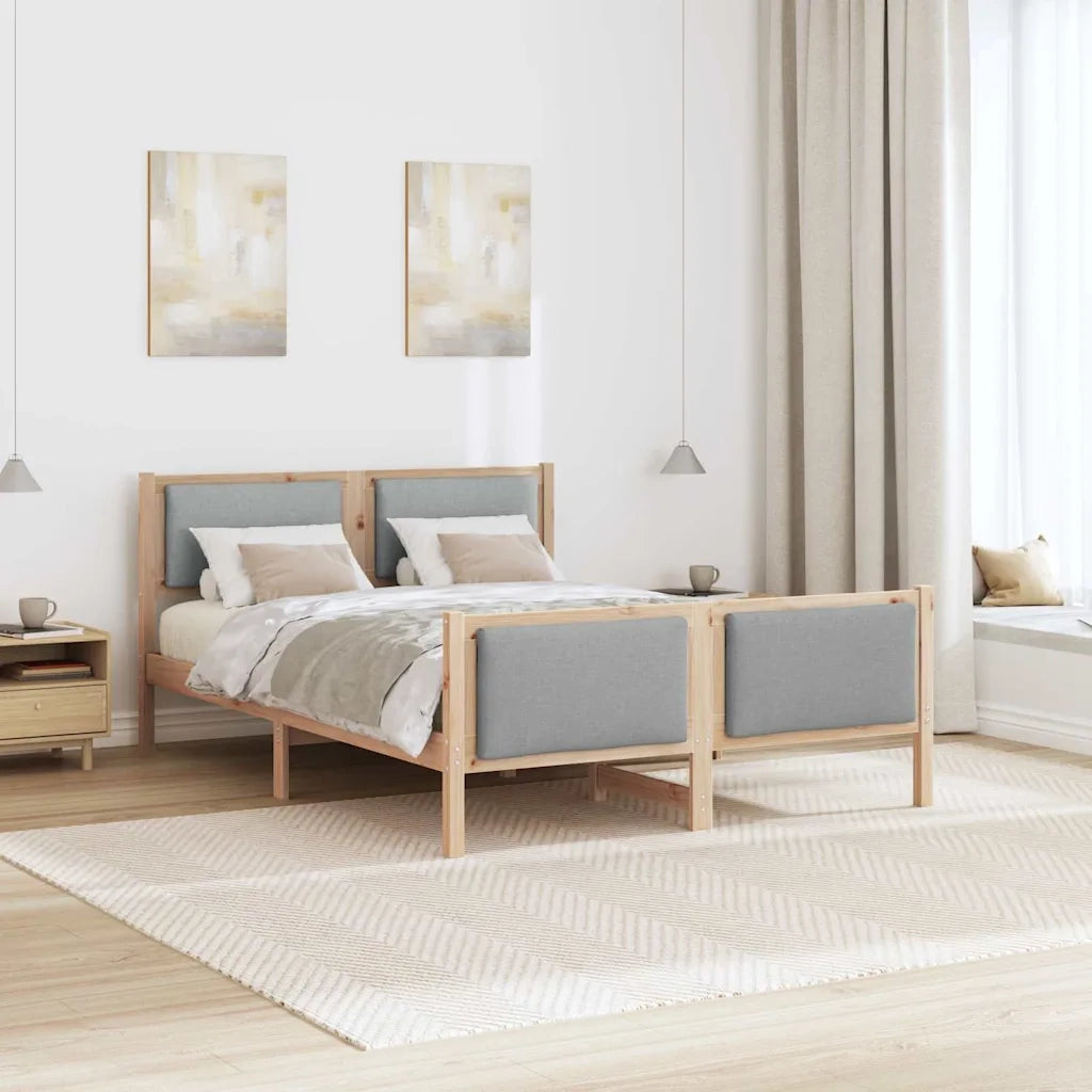 Struttura del letto Grigio chiaro 135 x 190 cm Tessuto