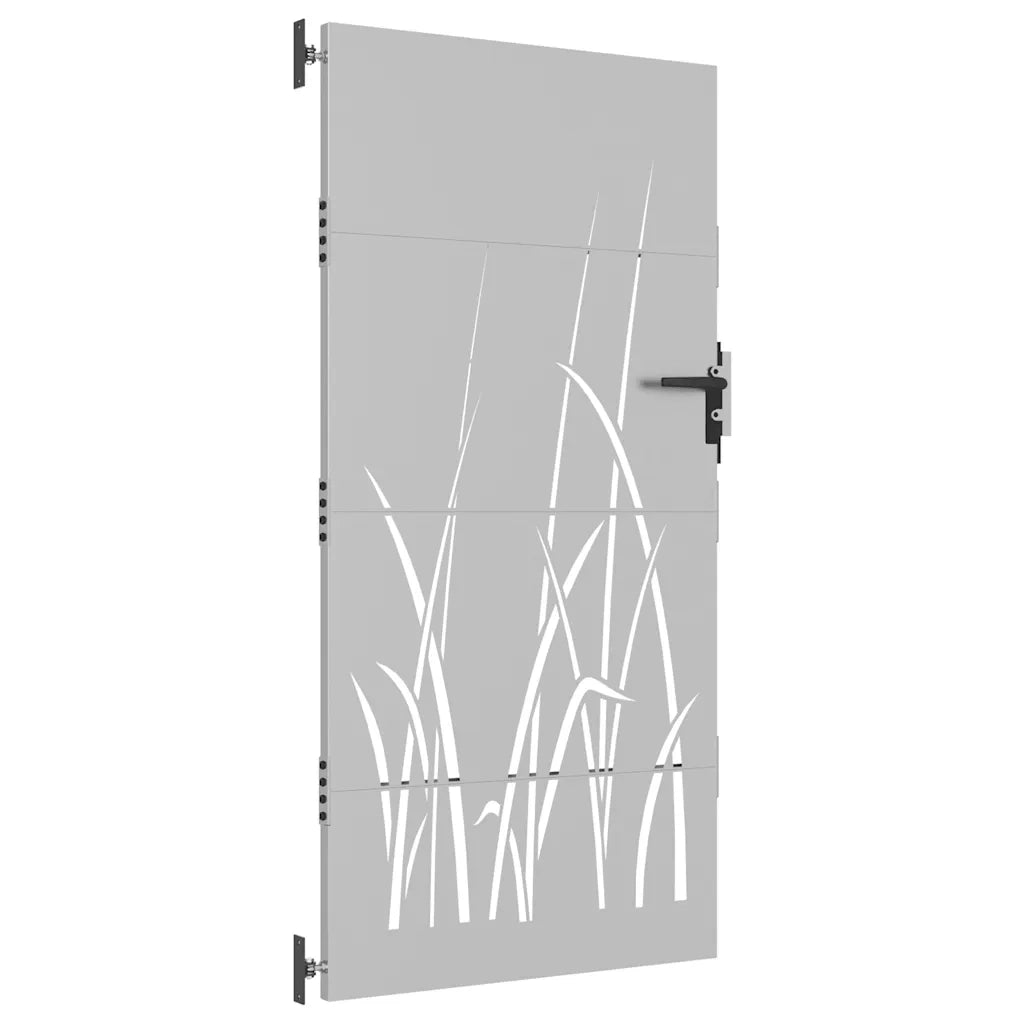 Cancello da giardino 85x175 cm in acciaio Corten con design erba CFW6336431