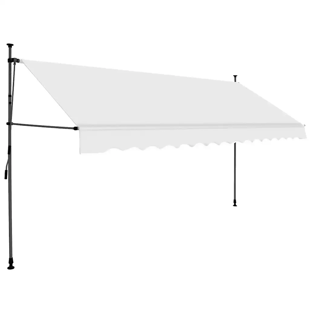 Tenda da Sole Retrattile Manuale con LED 400 cm Crema 145875