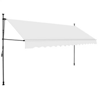 Tenda da Sole Retrattile Manuale con LED 400 cm Crema 145875