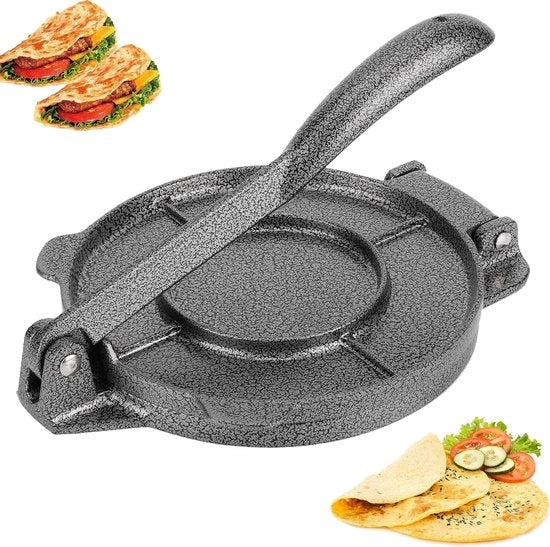 Tortillapers gietijzer - 165 cm maïsmeelpers deegpers per tortilla piatto di pane - rivestimento antiaderente