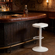 Sgabello da bar girevole regolabile in altezza con seduta ergonomica in legno massello e metallo bianco per cucina