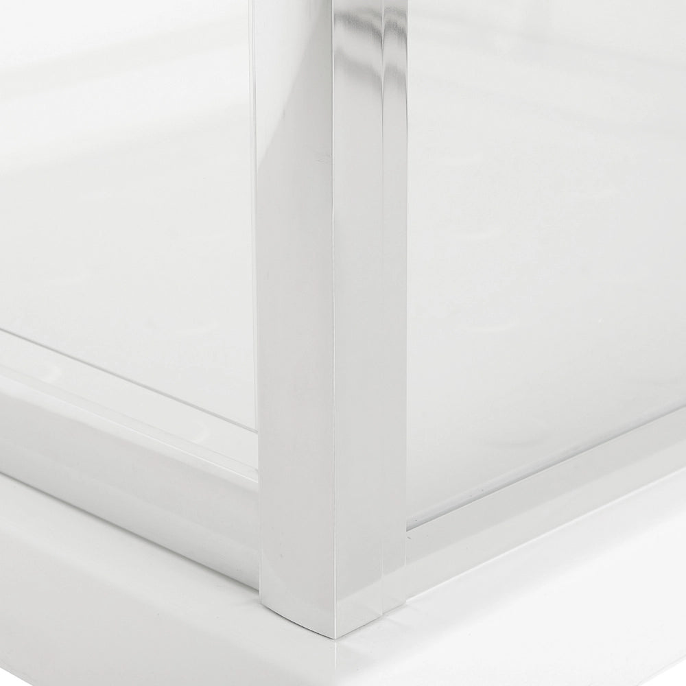 Box Doccia Vetro Temperato Argento Cornice Alluminio Anta Singola Quadrata 90 x 90 x 185 cm