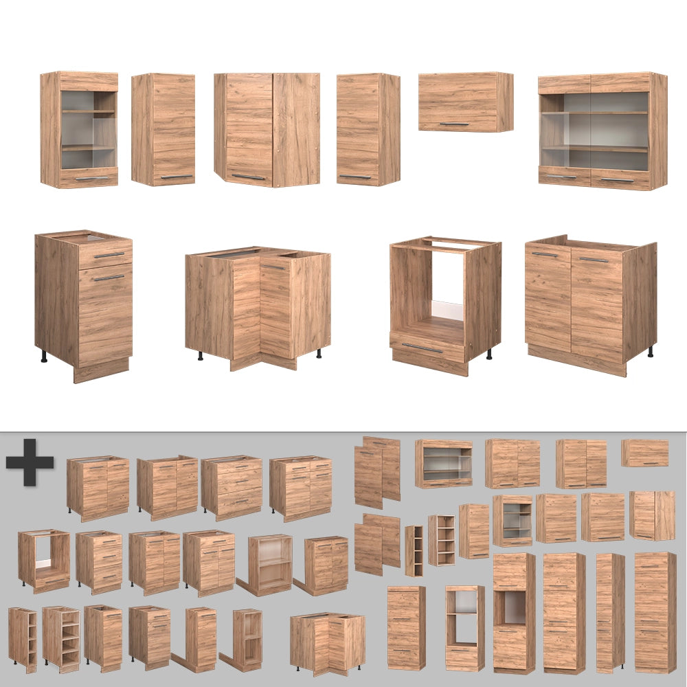 Cucina angolare completa Fame-Line Rovere dorato/Rovere dorato 190 x 60 cm, PL Rovere Vicco