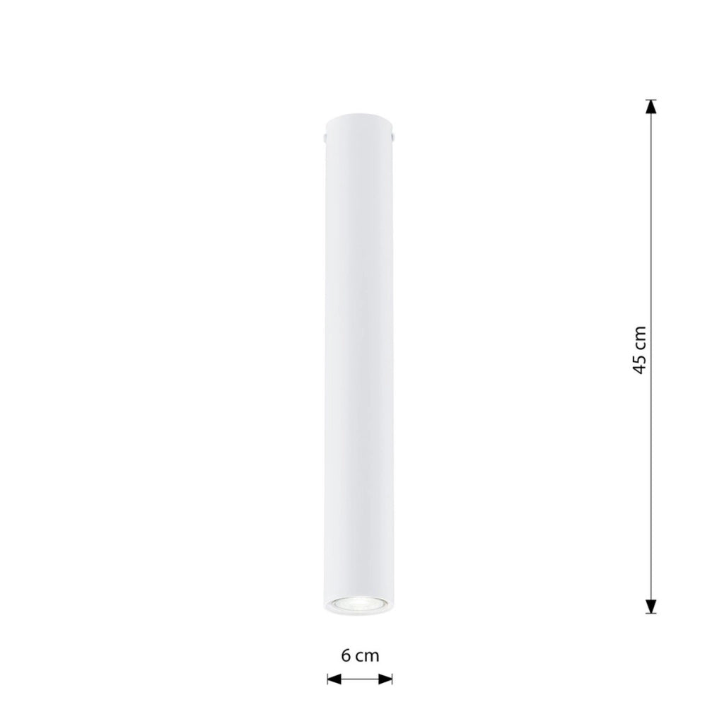 Faretto Tecno in acciaio bianco opaco