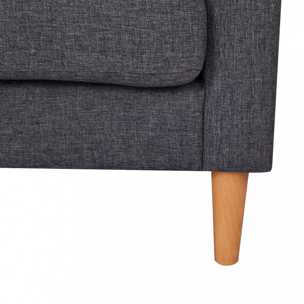 Divano 3 Posti Ramsey 180x73x82 h cm in Tessuto Grigio scuro