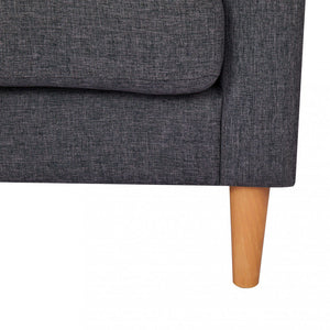 Divano 3 Posti Ramsey 180x73x82 h cm in Tessuto Grigio scuro