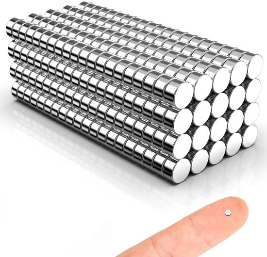 500 pezzi di magneti miniaturi a forma rotonda 2x1 mm, piccoli magneti neodymium extra forti, magneti forti per lavagne magnetiche, whiteboard, frigoriferi, porte, uffici