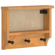 Appendiabiti da parete salvaspazio 45 x 12 x 35 cm con 3 ganci stile rustico legno di pino massiccio 02_0056686