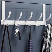 Hanger per porta spaziale con 5 ganci per giacca, asciugamano e borsa, bianco