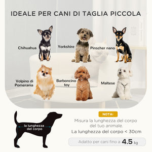 Cuccia Divano per Cani e Gatti 65x64x37cm Cuscino Rimovibile Crema