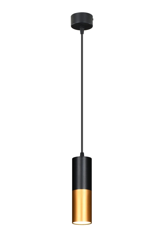 Lampada a sospensione Tuba nero-oro GU10 Ø5,8 Candellux