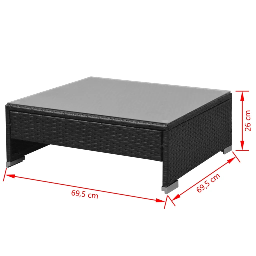 Set Divani da Giardino 7 pz con Tettoia in Polyrattan Nero cod mxl 41731