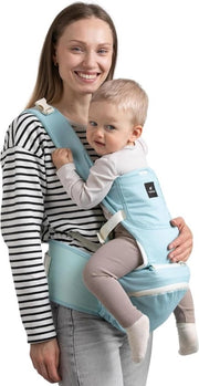 Borsa da viaggio 9 in 1 100% cotone Sella regolabile per l'anca - Porta-bambini per bambini da 4 a 36 mesi 36-15 kg Blu