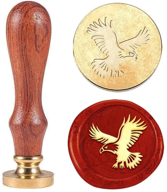 Stampo in rame per sigilli - 25 mm - Manico in legno - Chiusura per buste - Decorazione per matrimoni - Facile da utilizzare - Sigillatore