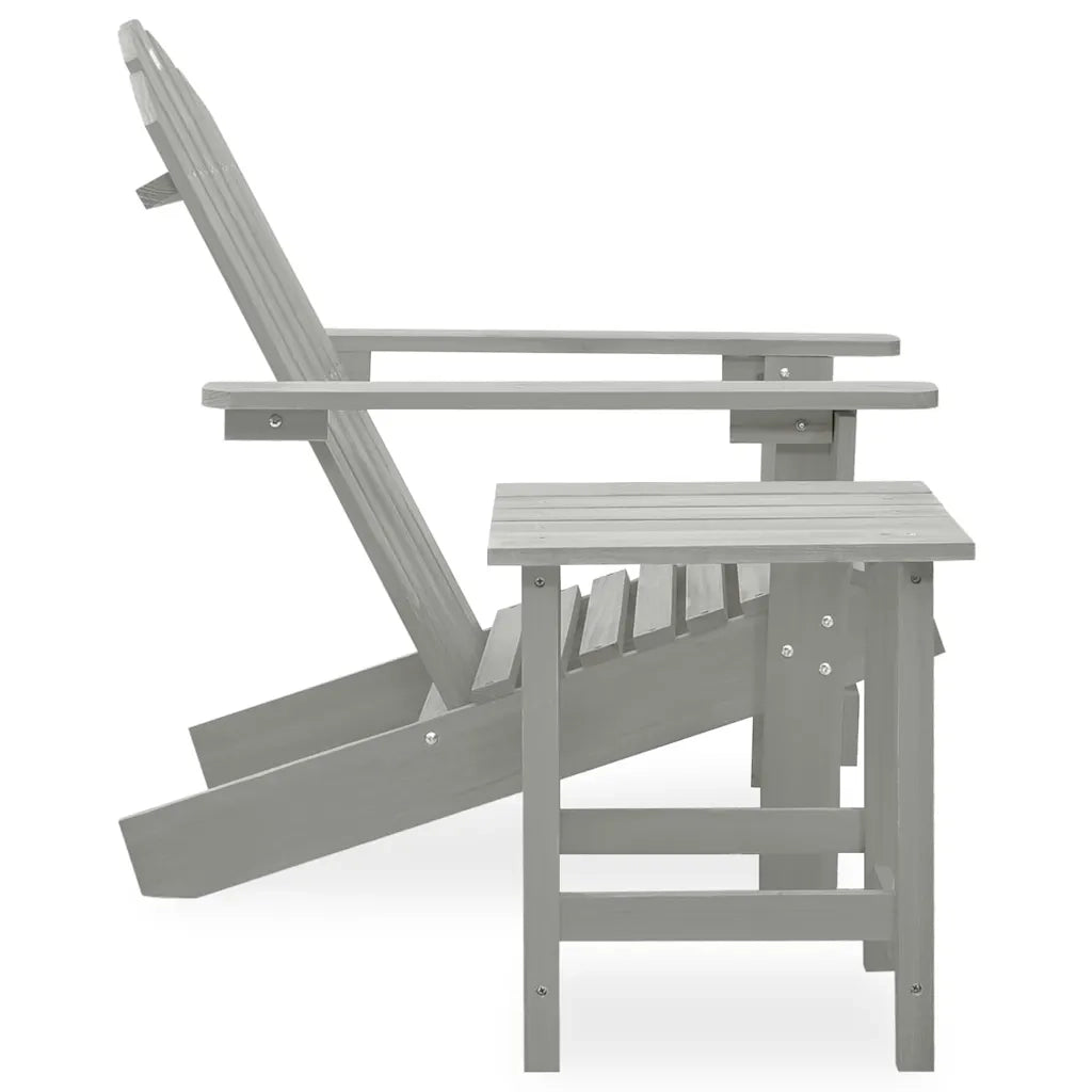 Sedia da Giardino Adirondack con Tavolino-Mobili da giardino Legno Abete Grigio