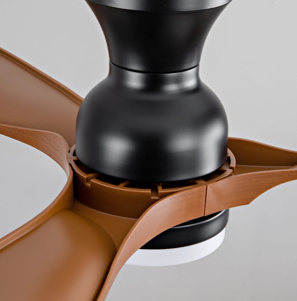 Ventilatore da soffitto 42 pollici con LED 3CCT, motore DC reversibile e telecomando noce e nero