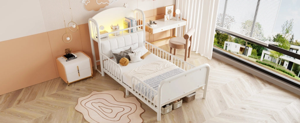 letto per bambini metallo bianco 90 x 200 cm