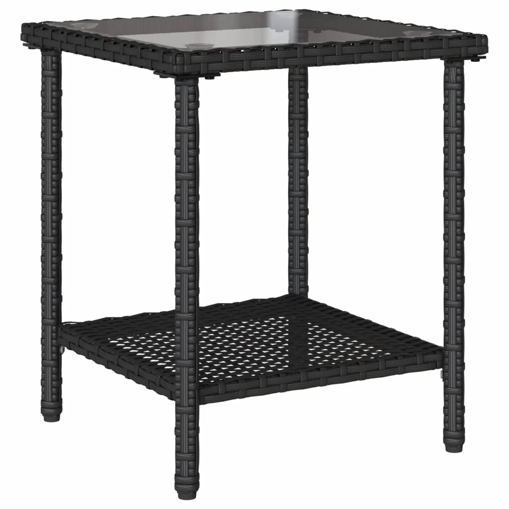 Divano da giardino 2 pcs Nero e Turchese Poly Rattan