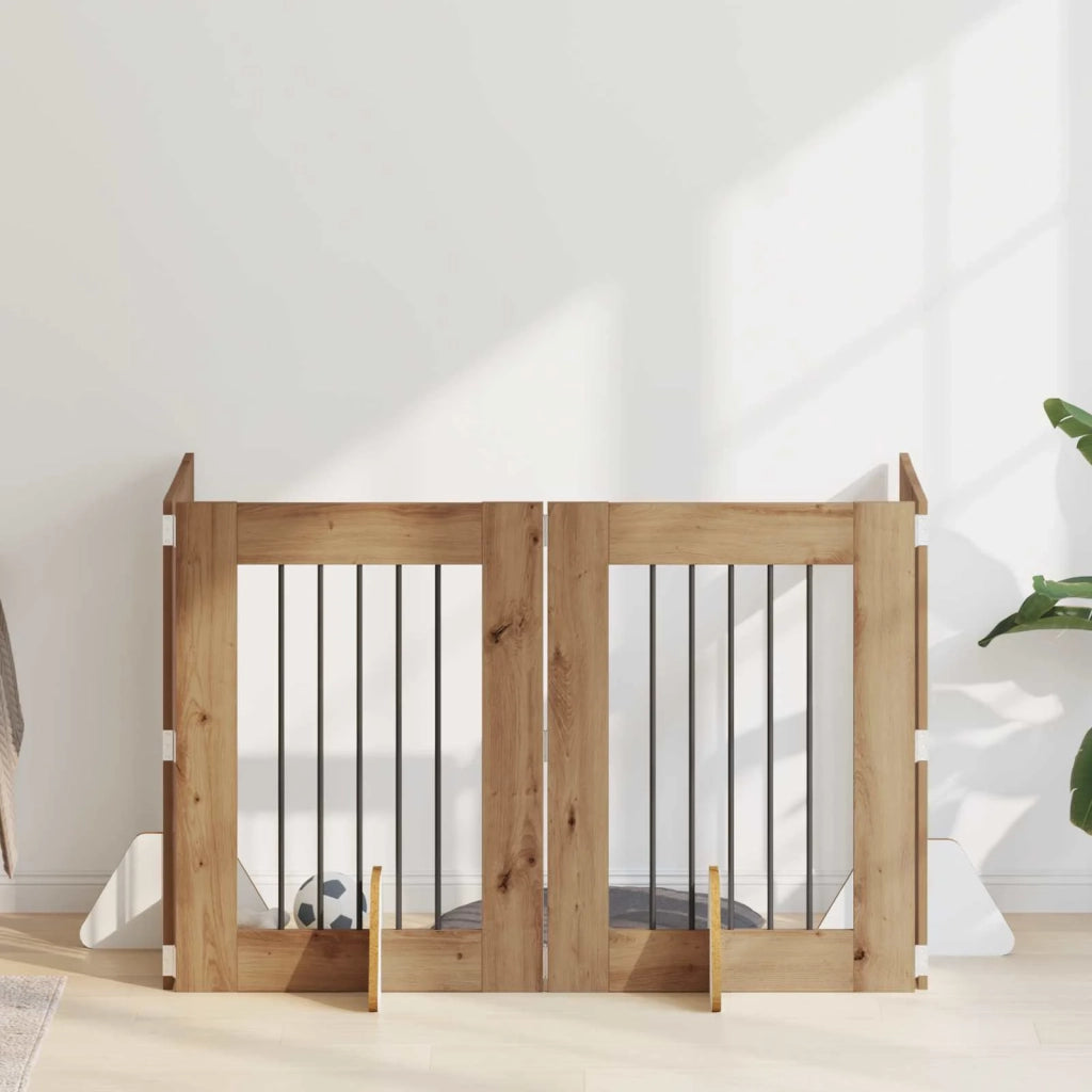 Cancello per cani con supporti 4 pcs Rovere Artigianale 892102