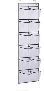 Cassettone da Parete per Scarpe - 12 Cestelli - Organizzazione delle Scarpe alla Porta - Tessuti Non Tessuti - Risoluzione per le Scarpe Spaiate - Supporto da Parete - Sacchetto di Raccoglienza - 145×30cm - Sacchetto per Scarpe Grigio