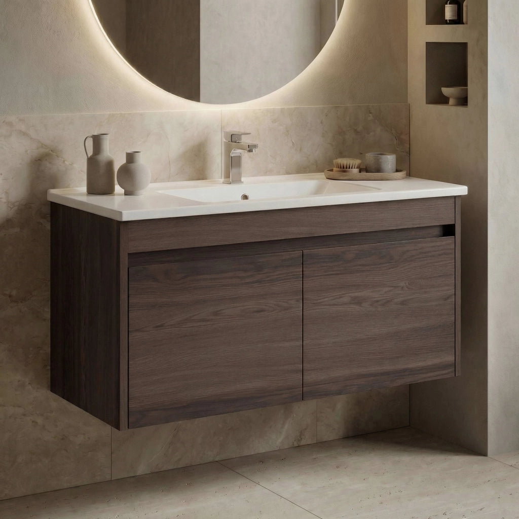 Mobile lavabo "Side 100 v3" - 100 x 45 x 52 cm - Noce scuro