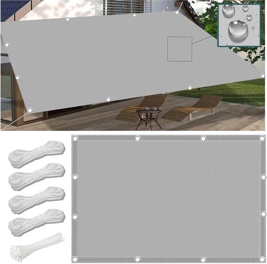 Zonnetenda Acquaparante per Esterni - Protezione UV - 3 x 3 m - Grigio Chiaro