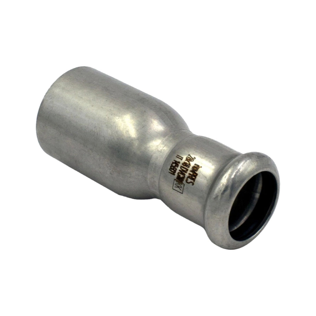 RACCORDO DRITTO RIDOTTO A PRESSARE MASCHIO FEMMINA IN ACCIAIO INOX SERIE INOXPRES UNIKO - ø28X18  - RMR