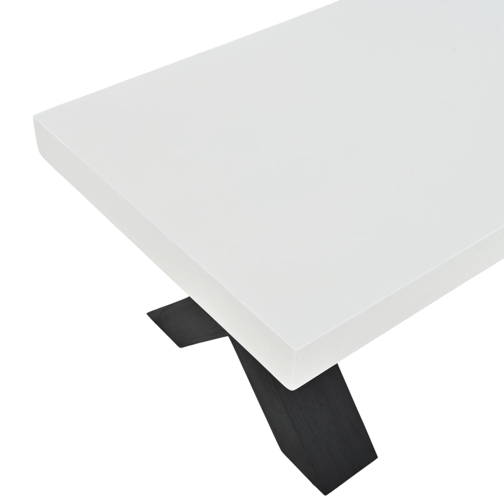 Tavolino da caffè moderno in MDF bianco e nero 100x50x40 cm