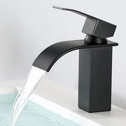 Wastafello sciacquabile Nero - Cecipa Waskraan Badkamer Nero da acciaio inossidabile - Mengkraan Wastafello con unico manico Wastafello sciacquabile Waterval - Ares H102B (corto)