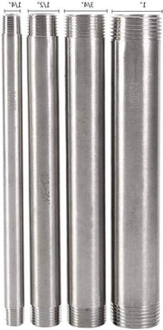 Connettore in rame inox, tubo di connessione BSP 200mm, maschio x maschio, per il trasporto di liquidi e installazioni.