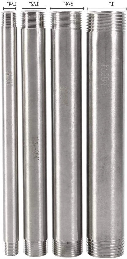 Connettore in rame inox, tubo di connessione BSP 200mm, maschio x maschio, per il trasporto di liquidi e installazioni.