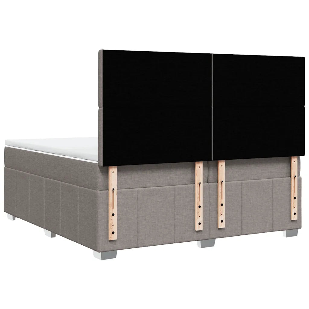 Giroletto a Molle con Materasso Tortora 200x200 cm in Tessuto 3294093