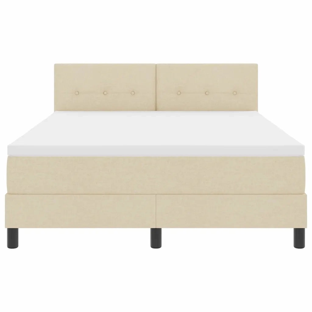 Letto a molle con testiera Crema 140 x 200 cm Tessuto 3338697