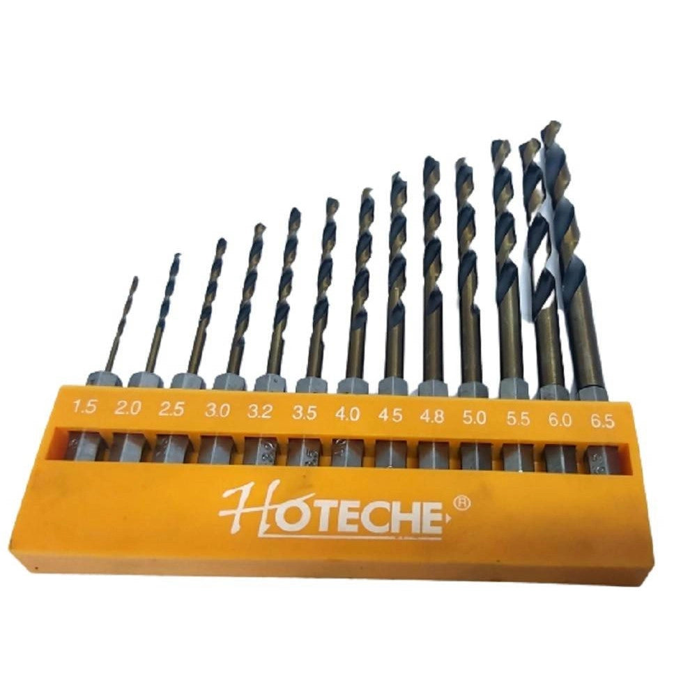Trade Shop - Set 13 Punte Esagonale Trapano Avvitatore Inserti Titanio Attacco 1/4" 1,5-6,5mm -