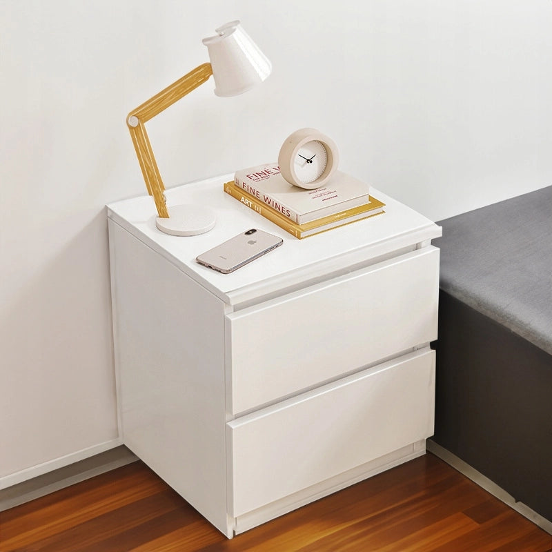 Comodino per camera da letto, soggiorno, camera da letto, armadio con cassetti, bianco, loft