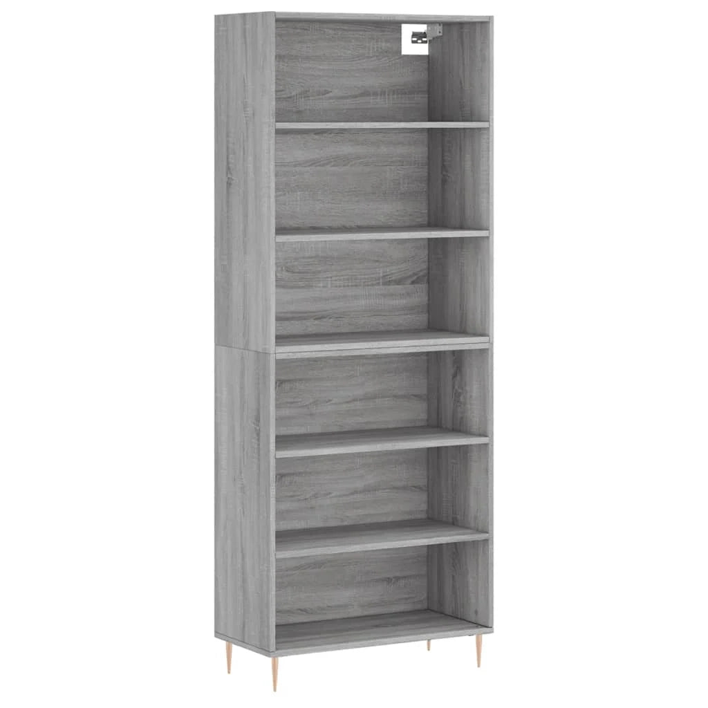 Buffet credenza cassettiera armadio mobile contenitore organizer per cucina soggiorno salotto 69,5 x 32,5 x 180 cm legno ingegnerizzato grigio 02_0031995