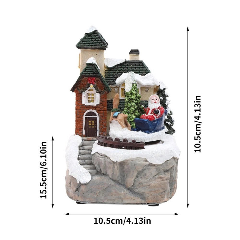 Trade Shop - Paesaggio Statuette Tema Decorazione Natale Da 15 Cm Con Luce A Led Vari Modelli -