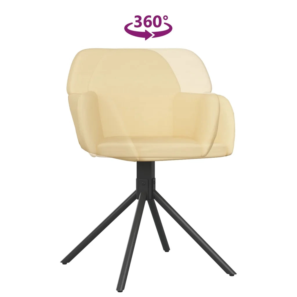 Sedie da Pranzo Girevoli 2 pz Crema in Velluto cod mxl 17396