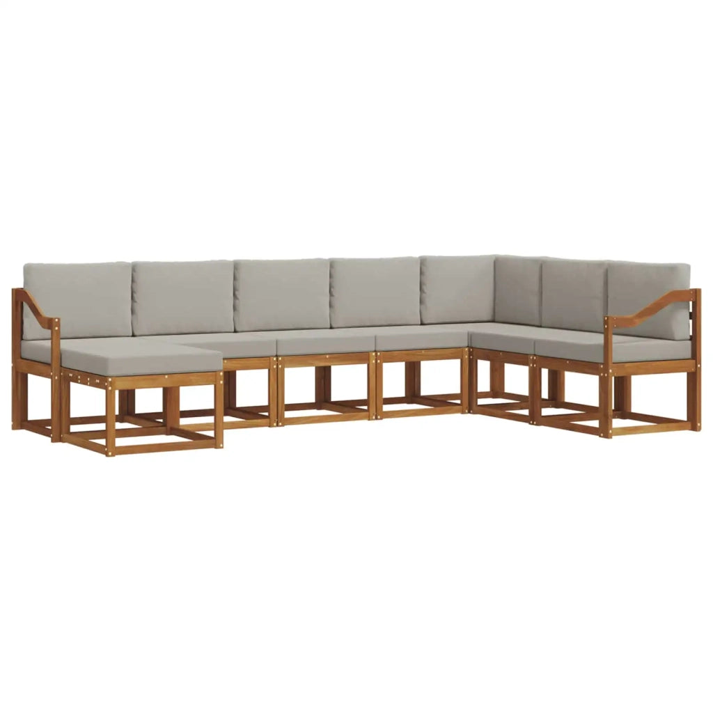 Set di divani da esterno 8 pcs Grigio Naturale e Chiaro 3366829