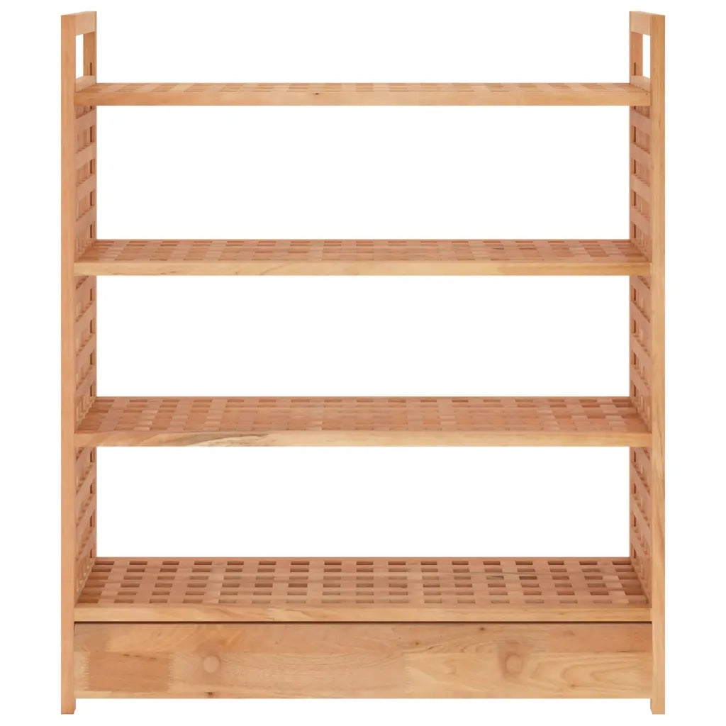 Scarpiera con Cassetto-Scaffale per scarpe 70x27x81 cm Legno Massello di Noce